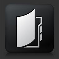 Black Square Button with Files Icon N3