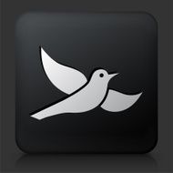 Black Square Button with Bird Icon N9