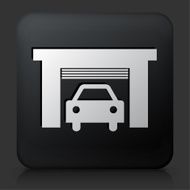 Black Square Button with Car Garage Icon