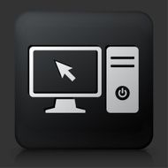 Black Square Button with Desktop Icon