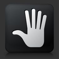 Black Square Button with Hand
