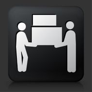 Black Square Button with Moving Boxes Icon