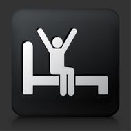 Black Square Button with Waking Up N2