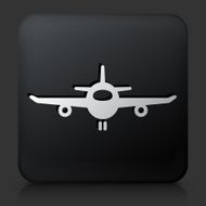 Black Square Button with Airplane Icon N4