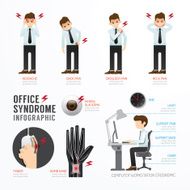 Infographic office syndrome Template Design Concept Vector N2