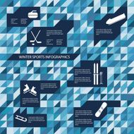 Winter sports and activities infographics template N2