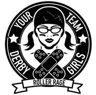 Women&#039;s roller derby league badge or label design