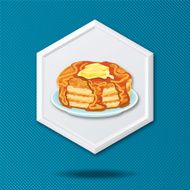 White 3D Hexagon Icon On a Blue Crosshatch Background N23