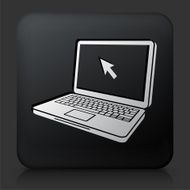 Black Square Button with Laptop Icon N5