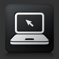 Black Square Button with Laptop Icon N6