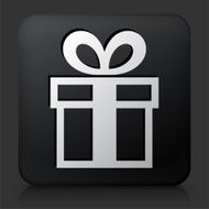 Black Square Button with Gift Box N5