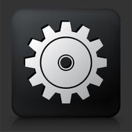 Black Square Button with Gear Icon N2