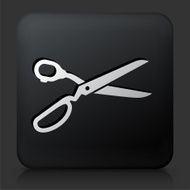 Black Square Button with Scissors Icon N4