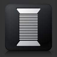 Black Square Button with Yarn Icon N2