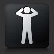 Black Square Button with Headache Icon