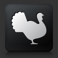 Black Square Button with Turkey Icon