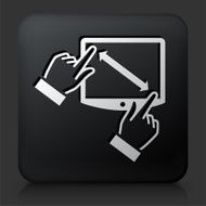 Black Square Button with Touchscreen Icon