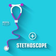 flat medical stethoscope background concept