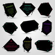 Set of black banners