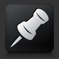 Black Square Button with Needle Pin Icon