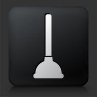 Black Square Button with Plunger Icon