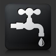 Black Square Button with Faucet Icon N3