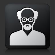 Black Square Button with Male Face Icon N62