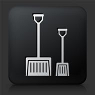 Black Square Button with Shovels
