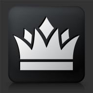 Black Square Button with Crown Icon N24