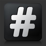 Black Square Button with Hashtag
