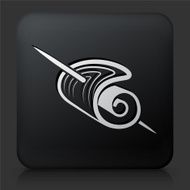 Black Square Button with Cold Cuts Icon