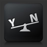 Black Square Button with Yes and No Scale