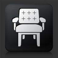 Black Square Button with Chair