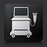 Black Square Button with Ultrasound Machine