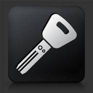 Black Square Button with Car Key N4
