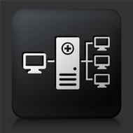 Black Square Button with Computer &amp; Health N2