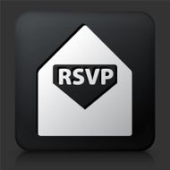 Black Square Button with RSVP Icon