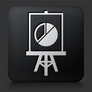 Black Square Button with Chart Icon N4