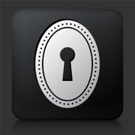 Black Square Button with Keyhole
