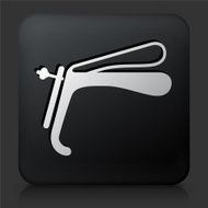 Black Square Button with Speculum