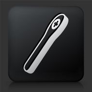 Black Square Button with Pregnancy Test