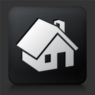 Black Square Button with House Icon N11