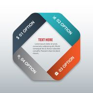 Modern business octagon origami style options banner Vector illustration