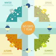 Elements of infographics with the four seasons year