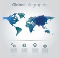 Geometric world map infographic