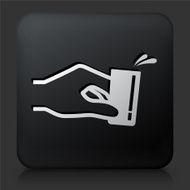 Black Square Button with Shot Glass Icon