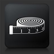 Black Square Button with Measurment Tape