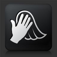 Black Square Button with Dusting Icon