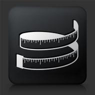 Black Square Button with Measuring Tape N2