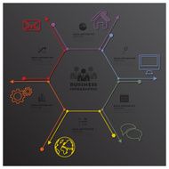 Modern Hexagon Geometric Line Shape Business Infographic N2